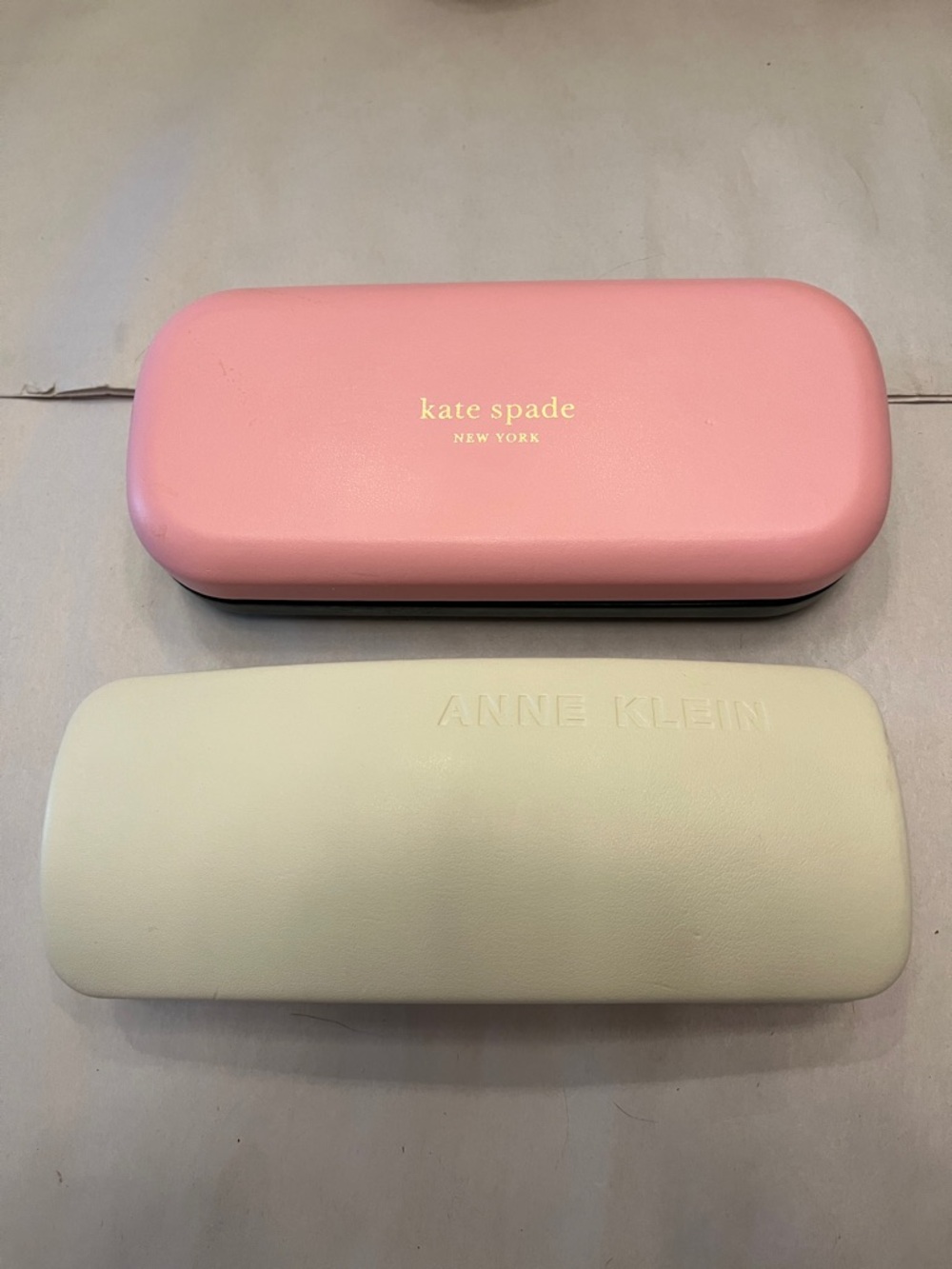 kate spade Pink and Anne Klein Cream Eyewear Case Set